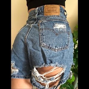 hand distressed vintage levis